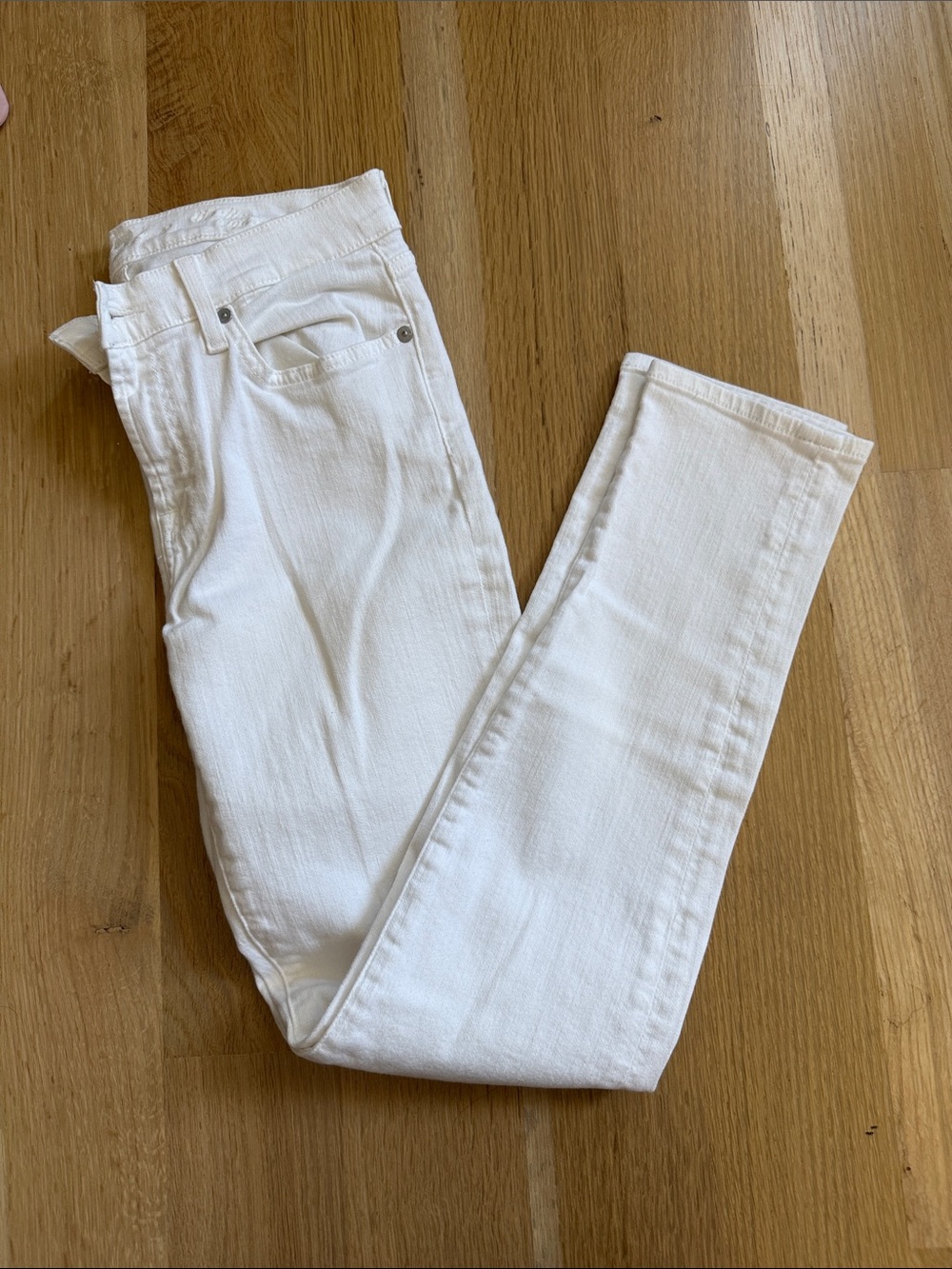 7 For All Mankind Women’s White Skinny Jeans